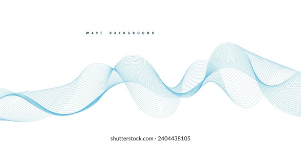 Resumen de fondo vectorial con onda de color suave. Líneas onduladas de humo. Fondo de ondas azul vectorial