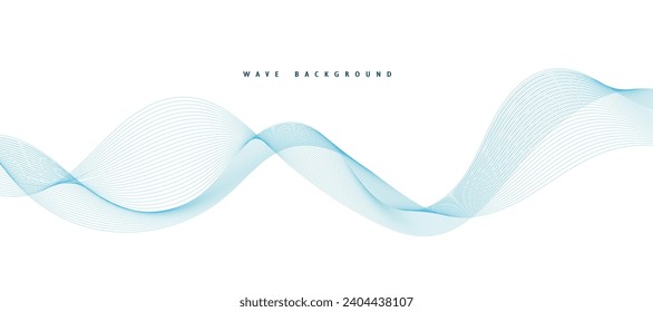 Resumen de fondo vectorial con onda de color suave. Líneas onduladas de humo. Fondo de ondas azul vectorial