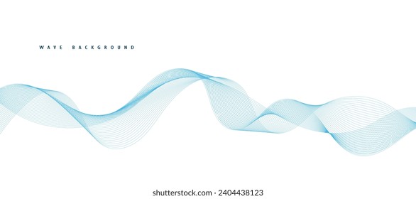 Resumen de fondo vectorial con onda de color suave. Líneas onduladas de humo. Fondo de ondas azul vectorial