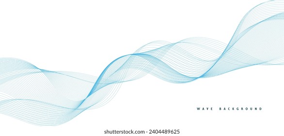 Abstract vector background with smooth color wave. Smoke wavy lines. Vector blue waves background