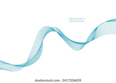Abstract vector background with smooth color wave. Smoke wavy lines. Vector blue waves background