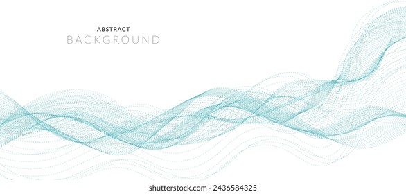 Abstract vector background with smooth color wave. Smoke wavy lines. Vector blue waves background	
