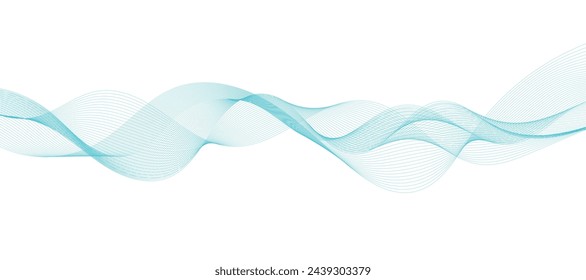 Abstract vector background with smooth color wave. Smoke wavy lines