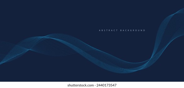 Abstract vector background with the smooth color wave. Smoke wavy lines. Vector blue waves background