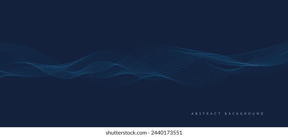 Abstract vector background with the smooth color wave. Smoke wavy lines. Vector blue waves background