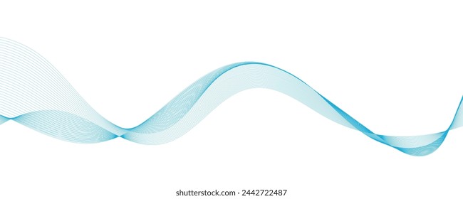 Fondo abstracto del vector con la onda de color lisa. Líneas onduladas humeantes. Vector de fondo de ondas azules