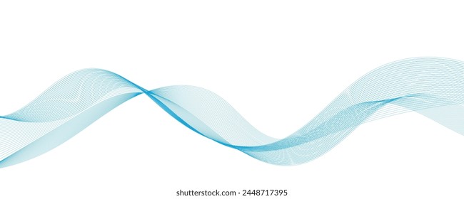 Abstract vector background with smooth color wave. Smoke wavy lines. Vector blue waves background