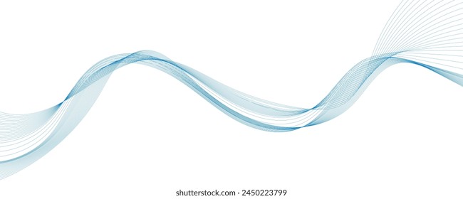 Abstract vector background with smooth color wave. Smoke wavy lines. Vector blue waves background