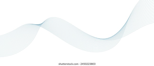 Abstract vector background with smooth color wave. Smoke wavy lines. Vector blue waves background