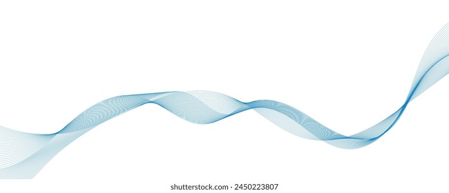Abstract vector background with smooth color wave. Smoke wavy lines. Vector blue waves background