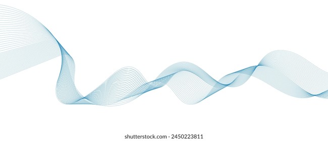 Abstract vector background with smooth color wave. Smoke wavy lines. Vector blue waves background