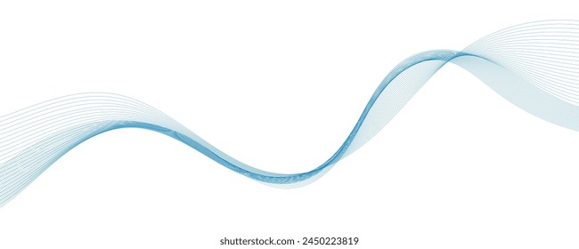 Abstract vector background with smooth color wave. Smoke wavy lines. Vector blue waves background