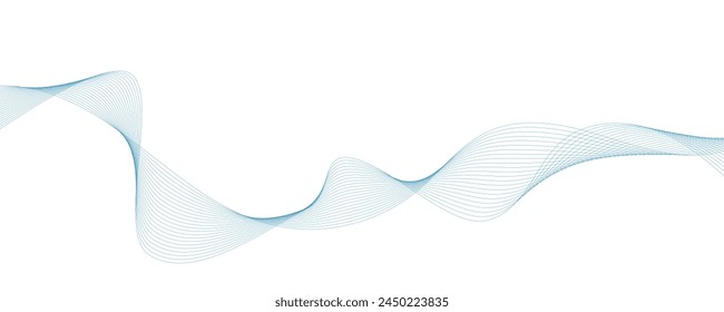 Abstract vector background with smooth color wave. Smoke wavy lines. Vector blue waves background