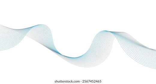 Abstract vector background with smooth color wave. Smoke wavy lines. Vector blue waves eps10