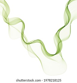 Abstract vector background with smooth design green wave