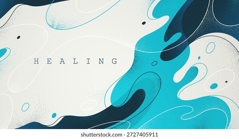 Fondo de Vector Abstractas con Formas de lava fluidas suaves, líneas curvas y Formas arte de abstracción, flujo líquido relajante ilustración amorfa.