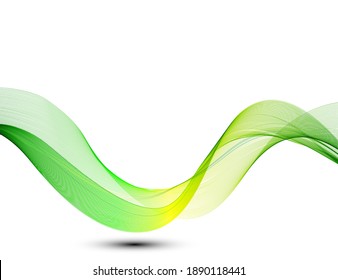 Abstract vector background with smooth green smoke wave