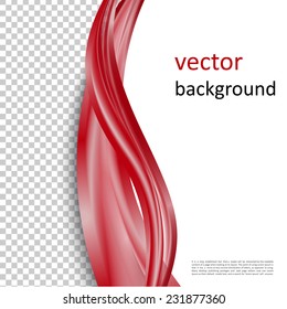 Abstract  vector background with smooth shiny red waves