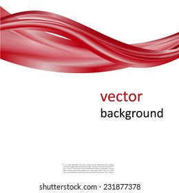 Abstract  vector background with smooth shiny red waves