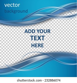 Abstract  vector background with smooth shiny blue waves