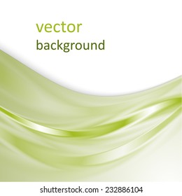 Abstract  vector background with smooth shiny green waves