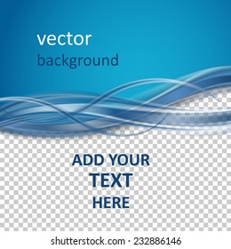 Abstract  vector background with smooth shiny blue waves