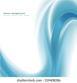 Abstract  vector background with smooth shiny blue waves