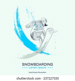abstract vector background with snowboarder