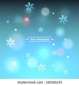 Abstract vector background with snowflakes