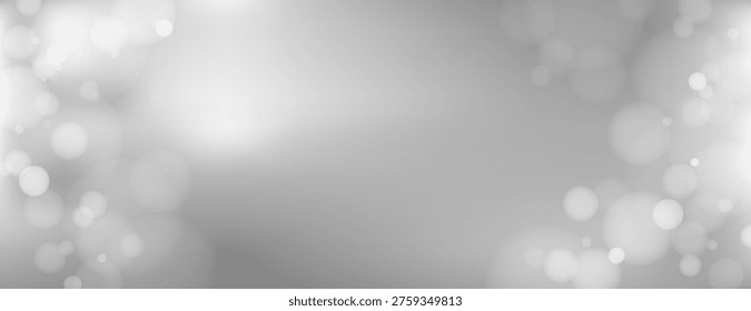 Abstract vector background with soft gray bokeh lights and blurred circles, creating a dreamy and elegant atmosphere. Ideal for modern design projects.