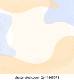 Abstract vector background with soft pastel beige and blue organic shapes and subtle texture. For minimalist design, wellness branding, packaging, social media, posters, and web banners. Overlap effec
