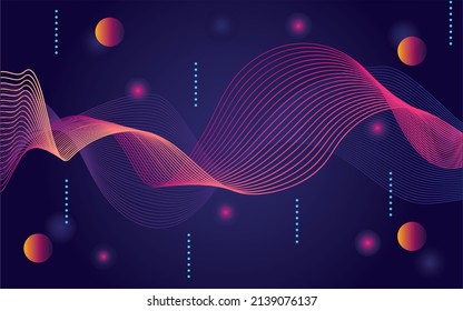 Abstract vector background, space musical composition, bright lines, beautiful background