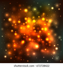 Abstract vector background with space and stardust. Beautiful neon background with glowing lights, postcard, invitation, poster, picture, card