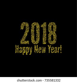 Abstract vector background with sparkle stars. Happy New Year 2018 theme. 