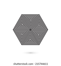 Abstract vector background with spiral with straight lines, that have illusion effect.