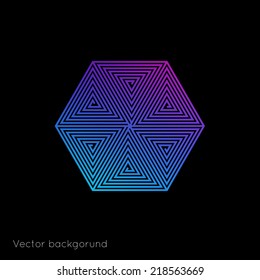 Abstract vector background with spiral with straight lines