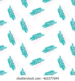Abstract vector background with spots watercolor splashes in delicate pastel colors. Beautiful abstract texture fashion style 80 x memphis