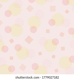 Abstract vector background with square, circle, line.