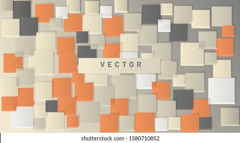 abstract vector background. square shape overlap. 3D design