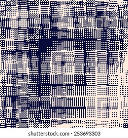 Abstract vector background. Squared monochrome composition of grunge irregular diffused elements.