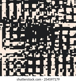 Abstract vector background. Squared monochrome grunge composition of irregular geometric elements.