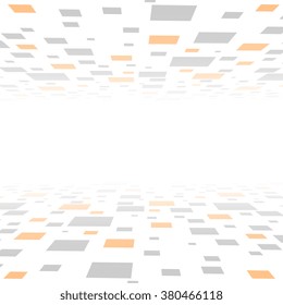 Abstract vector background. Squares going in perspective