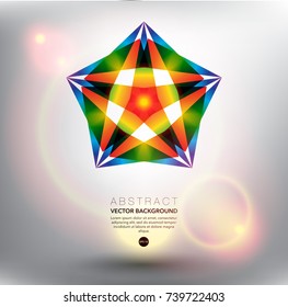 Abstract vector background. Abstract star in bright rainbow colors. Isolated on the white background. Can be used for poster, brochure, cover and advertisement material. Vector illustration. Eps10.