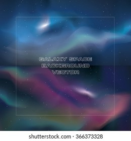 Abstract vector background with stars of distant galaxy. Illustration of deep space. Sparkles of stars and galaxies. 