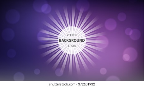 Abstract vector background. Sun rays and bubbles blurred background template. 16x9 HD FullHD modern background design.