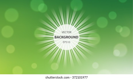 Abstract vector background. Sun rays and bubbles blurred background template. 16x9 HD FullHD modern background design.