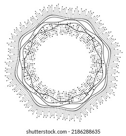 Abstract vector background. Abstract swirl form with connected lines and dots. Consisting of little graphics abstract background vector illustration