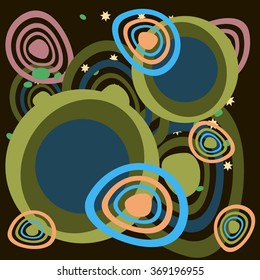 Abstract vector background with swirl rounds.