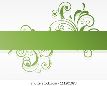 Abstract vector background with swirls and floral elements