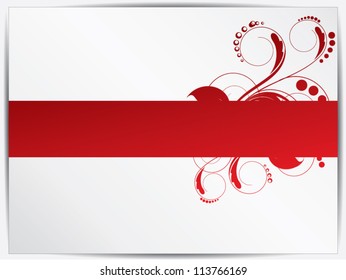 Abstract vector background with swirls and floral elements